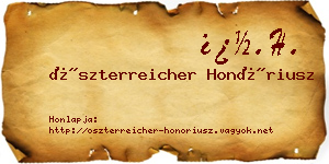 Öszterreicher Honóriusz névjegykártya